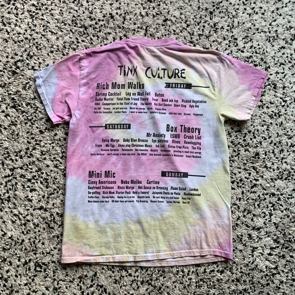 Tinx Culture Festival Colortone Tee Shirt Tie Dye Short Sleeve Coachella Medium - Picture 7 of 9